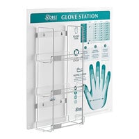 Noble Products 3-Box Wire Wall Mount Glove Dispenser Station with Type, Use, and Guide Chart