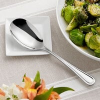 Acopa Edgeworth 8 3/4 inch 18/8 Stainless Steel Extra Heavy Weight Solid Serving Spoon