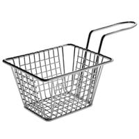 Acopa 5" x 4" x 3" Chrome Rectangular Mini Fry Basket