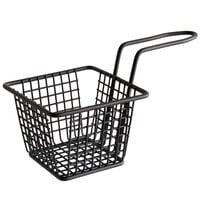 Acopa 4" x 4" x 3" Black Square Mini Fry Basket