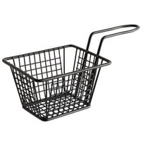 Acopa 5" x 4" x 3" Black Rectangular Mini Fry Basket