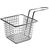 Acopa 4" x 4" x 3" Chrome Square Mini Fry Basket