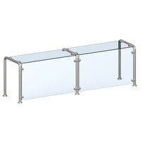 Vollrath 98650 45 inch Contemporary Style Single-Sided Cafeteria Three Well Breath / Sneeze Guard with Top Shelf