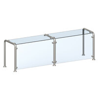 Vollrath 98626 59 inch Contemporary Style Single-Sided Cafeteria Four Well Breath / Sneeze Guard with Top Shelf