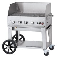 Crown Verity CV-MCB-36WGP Liquid Propane 36" Mobile Outdoor Grill with Wind Guard Package