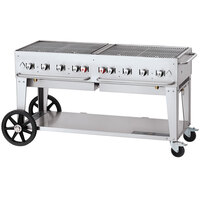 Crown Verity CV-MCB-60-SI50/100-1RDP Liquid Propane 60 inch Mobile Outdoor Grill with Single Gas Connection, 50-100 lb. Tank Capacity, and Single Roll Dome Package