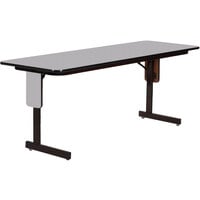 Correll 24 inch x 60 inch Gray Granite Finish Rectangular High Pressure Folding Seminar Table with Panel Leg