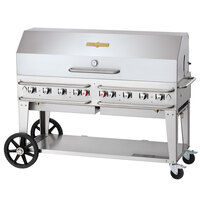Crown Verity CV-RCB-60-1RDP-SI50/100 60" Pro Series Outdoor Rental Grill with Single Gas Connection, 50-100 lb. Tank Capacity and Single Roll Dome Package