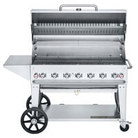 Crown Verity CV-MCB-48-BULK-PKG Liquid Propane 48 inch Mobile Outdoor Grill with Single Gas Connection, Bulk Tank Capacity, and Accessory Package