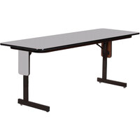 Correll 24 inch x 72 inch Gray Granite Finish Rectangular High Pressure Folding Seminar Table with Panel Leg