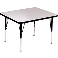 Correll 36" Square Gray Granite Finish 19" - 29" Adjustable Height High Pressure Top Activity Table