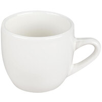 Choice 3.5 oz. Ivory (American White) Rolled Edge Stoneware Espresso Cup - 36/Case