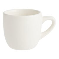 Acopa 3.5 oz. Ivory (American White) Rolled Edge Stoneware Espresso Cup - 36/Case