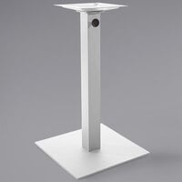 BFM Seating PHTB20SQWHU Margate Standard Height Outdoor / Indoor 20 inch White Square Table Base with Umbrella Hole