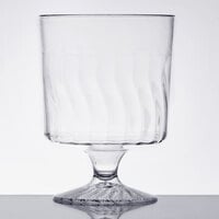 Pack of 50 CLEAR 8 oz Disposable Plastic Wine Glass Flairware with Bonus Picks 