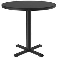 Correll 30 inch Round Black Granite Finish / Black Table Height High Pressure Cafe / Breakroom Table