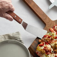 10 1/2 inch Square Pizza Server / Turner with Wood Handle