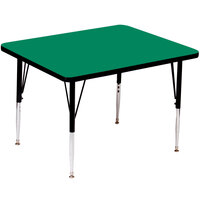 Correll Square Green Finish 19" - 29" Adjustable Height High Pressure Top Activity Table