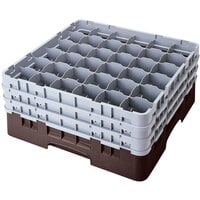 Cambro 36S434167 Brown Camrack Customizable 36 Compartment 5 1/4 inch Glass Rack