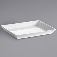 Focus Hospitality Spa White Collection Melamine 13 1/8 inch x 10 3/8 inch Rectangular Beverage Tray