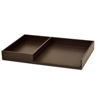 Focus Hospitality Melrose Brown Collection Faux Leather Divided Coffee Tray