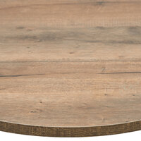 BFM Seating KP48R Relic Knotty Pine 48 inch Round Melamine Table Top with Matching Edge