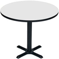 Correll 36 inch Round White Finish / Black Table Height High Pressure Cafe / Breakroom Table