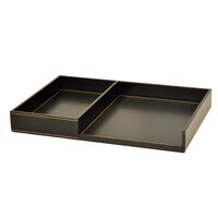 Focus Hospitality Melrose Black Collection Faux Leather Divided Coffee Tray