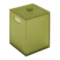 Focus Hospitality Moss Collection Matte Resin 2 Qt. Green Square Ice Bucket with Lid