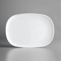 Arcoroc N9402 Evolutions 13 3/4 inch x 9 1/4 inch White Rectangular Opal Glass Serving Platter by Arc Cardinal   - 12/Case