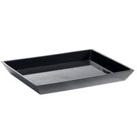 Focus Hospitality Spa Black Collection Resin 13 1/8 inch x 10 3/8 inch Rectangular Beverage Tray