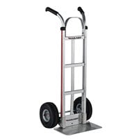 Magliner HMK116G14V 500 lb. Straight Back Hand Truck with 10 inch Pneumatic Wheels, Dual Handles, and Vertical Strap