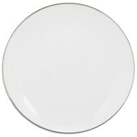 10 Strawberry Street CPSL0005 Coupe Silver Line 6 5/8" Silver Porcelain Bread and Butter Plate - 24/Case