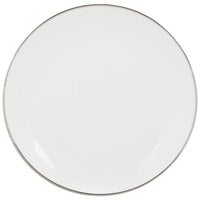 10 Strawberry Street CPSL0002 Coupe Silver Line 9 1/2" Silver Porcelain Luncheon Plate - 24/Case