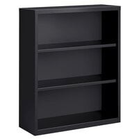 Hirsh 22455 Charcoal 3-Shelf Welded Steel Bookcase - 34 1/2 inch x 13 inch x 42 inch