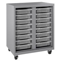 Hirsh Industries 22604 Platinum Mobile Cabinet with Clear Bins - 30 inch x 18 inch x 36 inch