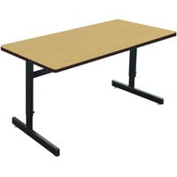 Correll 24" x 48" Fusion Maple Finish Rectangular Adjustable Height High Pressure Top Computer Table