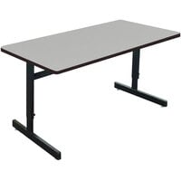Correll 24 inch x 72 inch Gray Granite Finish Rectangular Adjustable Height High Pressure Top Computer Table