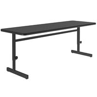 Correll 24 inch x 72 inch Black Granite Finish Rectangular Adjustable Height High Pressure Top Computer Table