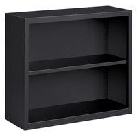 Hirsh 22454 Charcoal 2-Shelf Welded Steel Bookcase - 34 1/2 inch x 13 inch x 30 inch