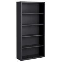 Hirsh 22457 Charcoal 5-Shelf Welded Steel Bookcase - 34 1/2 inch x 13 inch x 72 inch