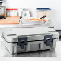 Cambro UPC140191 Camcarrier Ultra Pan Carrier® Granite Gray Top Loading 4 inch Deep Insulated Food Pan Carrier