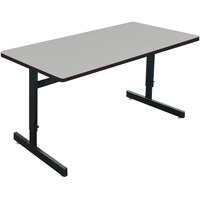 Correll 24 inch x 36 inch Gray Granite Finish Rectangular Adjustable Height High Pressure Top Computer Table