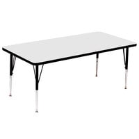 Correll Rectangular White Finish 19" - 29" Adjustable Height High Pressure Top Activity Table