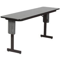 Correll 18" x 60" New England Driftwood Finish Premium Laminate High Pressure Folding Seminar Table with Panel Legs