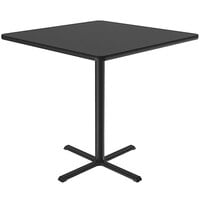 Correll 36 inch Square Black Granite Finish Bar Height High Pressure Cafe / Breakroom Table