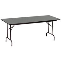 Correll 18 inch x 60 inch Montana Granite Finish Premium Laminate 3/4 inch High Pressure Heavy-Duty Folding Table