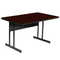 Correll 30" x 48" Rectangular Mahogany Finish High Pressure Top Desk Height Computer and Training Table