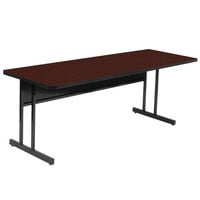 Correll 24" x 72" Rectangular Cherry Finish High Pressure Top Desk Height Computer and Training Table