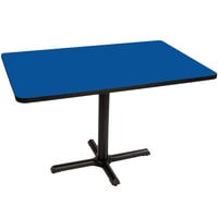 Correll 30" x 42" Rectangular Blue Finish Standard Height High Pressure Cafe / Breakroom Table